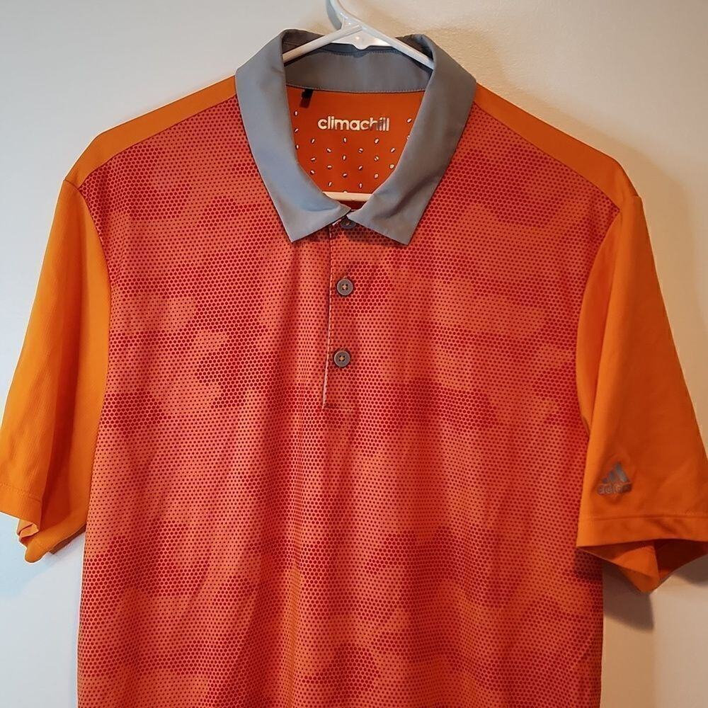Adidas Climachill Orange Camo Golf Polo Shirt Men's Size XL EUC VERY NICE!! - Picture 4 of 10